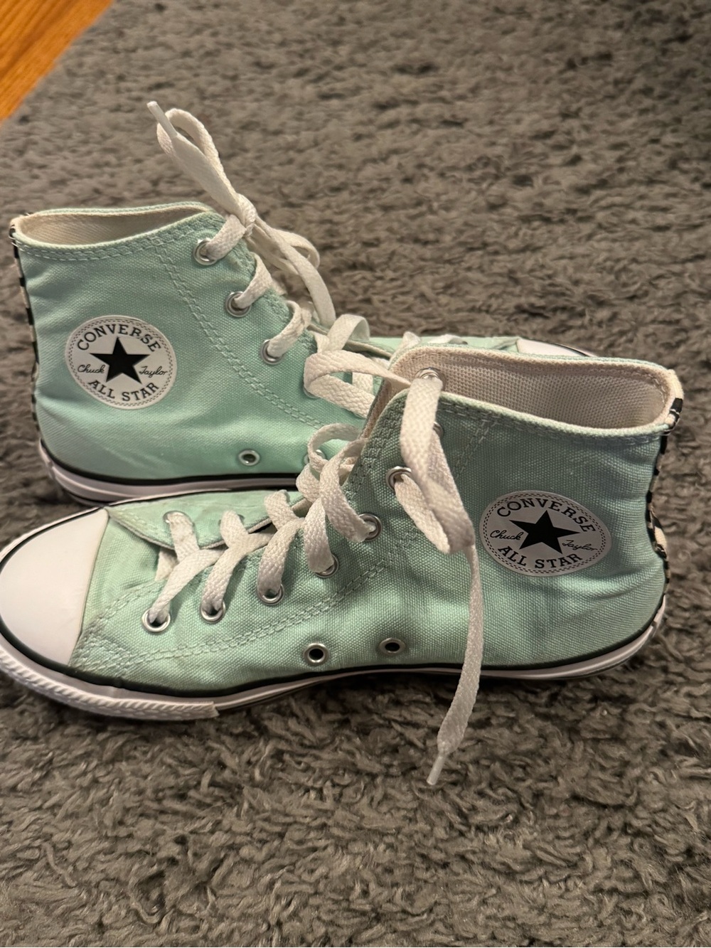 Converse Kids High Top Sneakers in Mint Green with White Accents